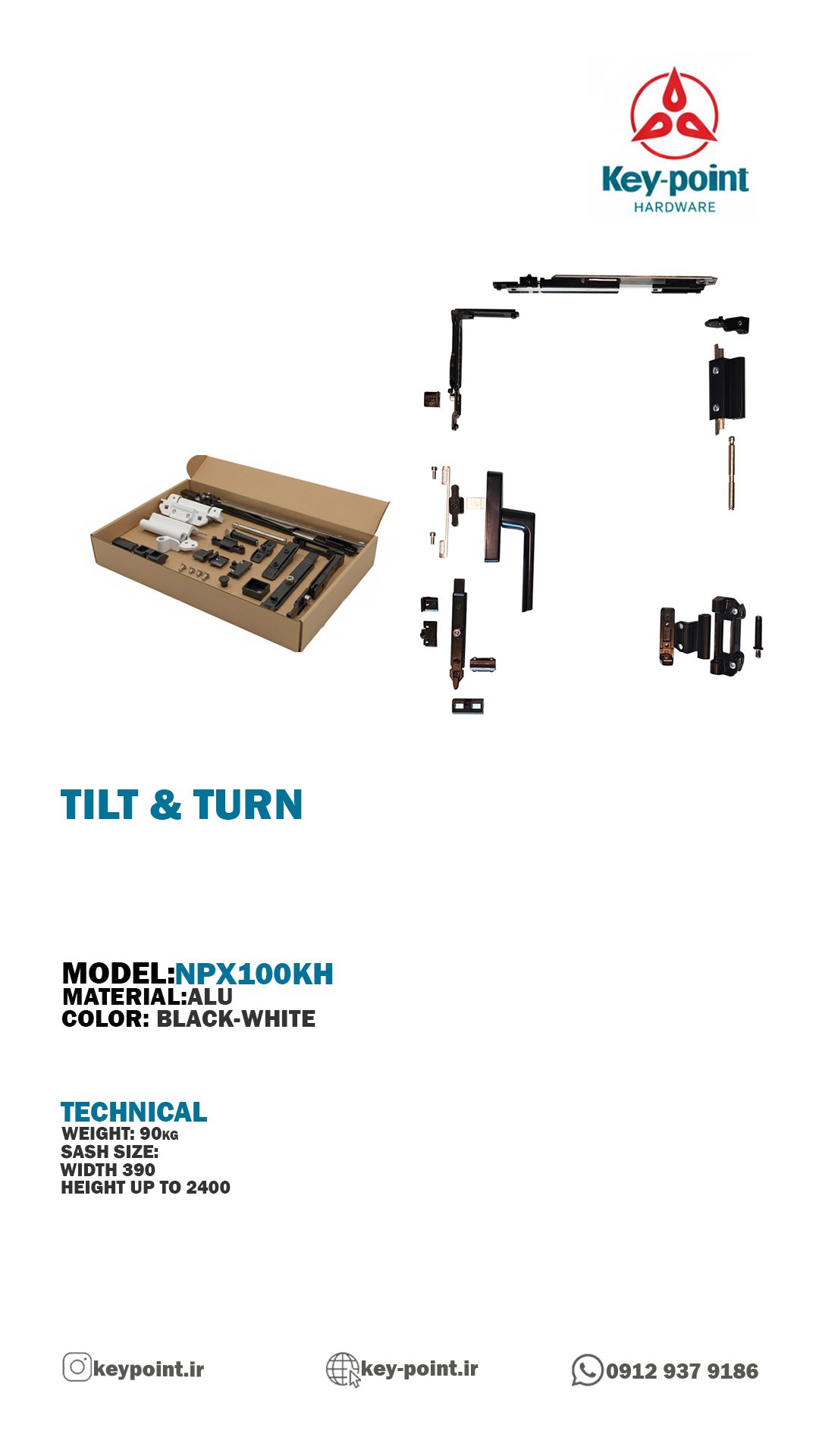 Key-Point Tilt & Turn technical dimensions